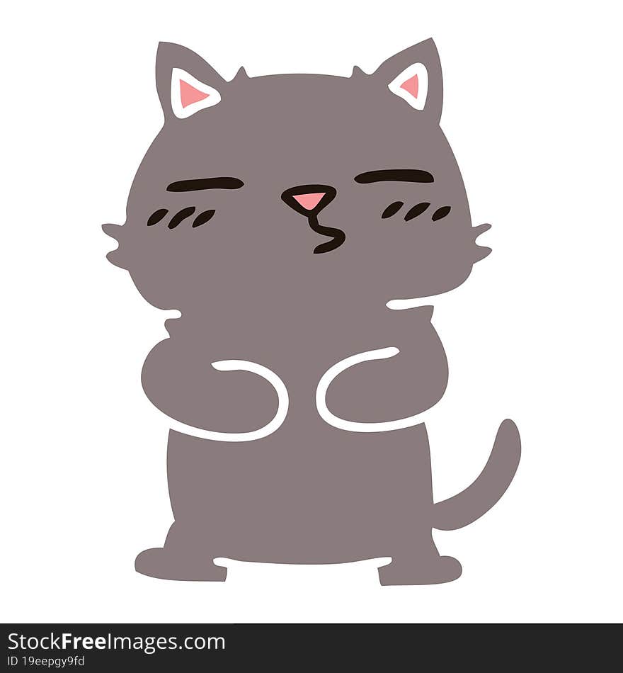 quirky hand drawn cartoon cat