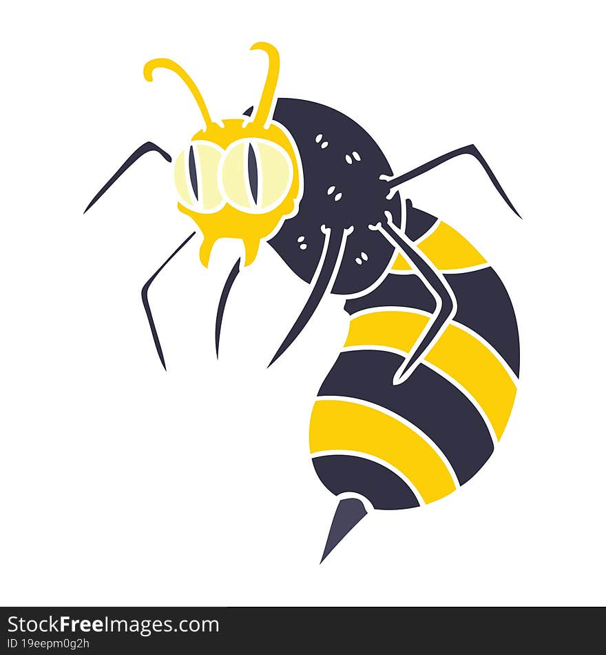 hand drawn quirky cartoon wasp. hand drawn quirky cartoon wasp