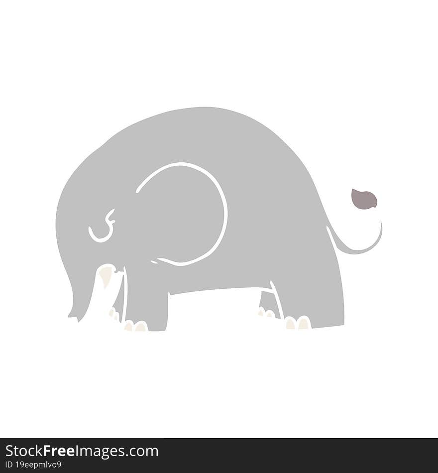 cute flat color style cartoon elephant