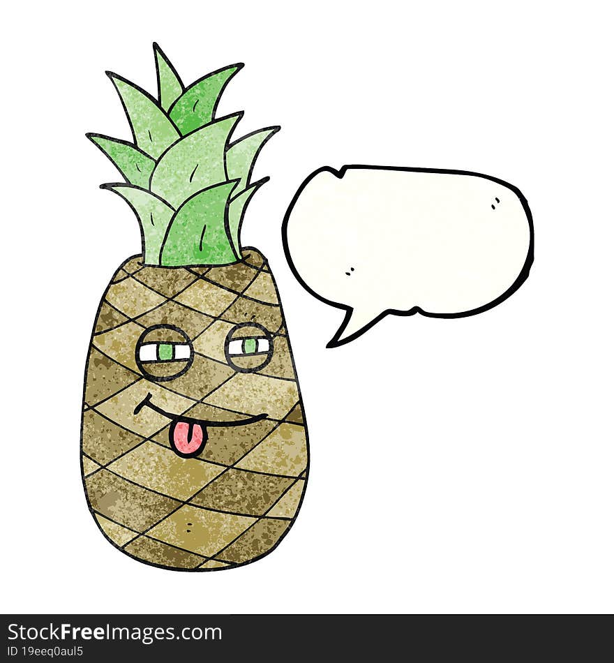 texture speech bubble cartoon pineapple