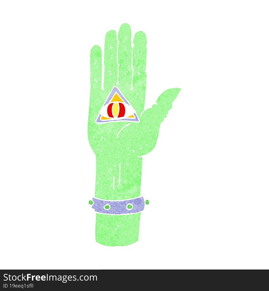 Cartoon Spooky Hand Symbol