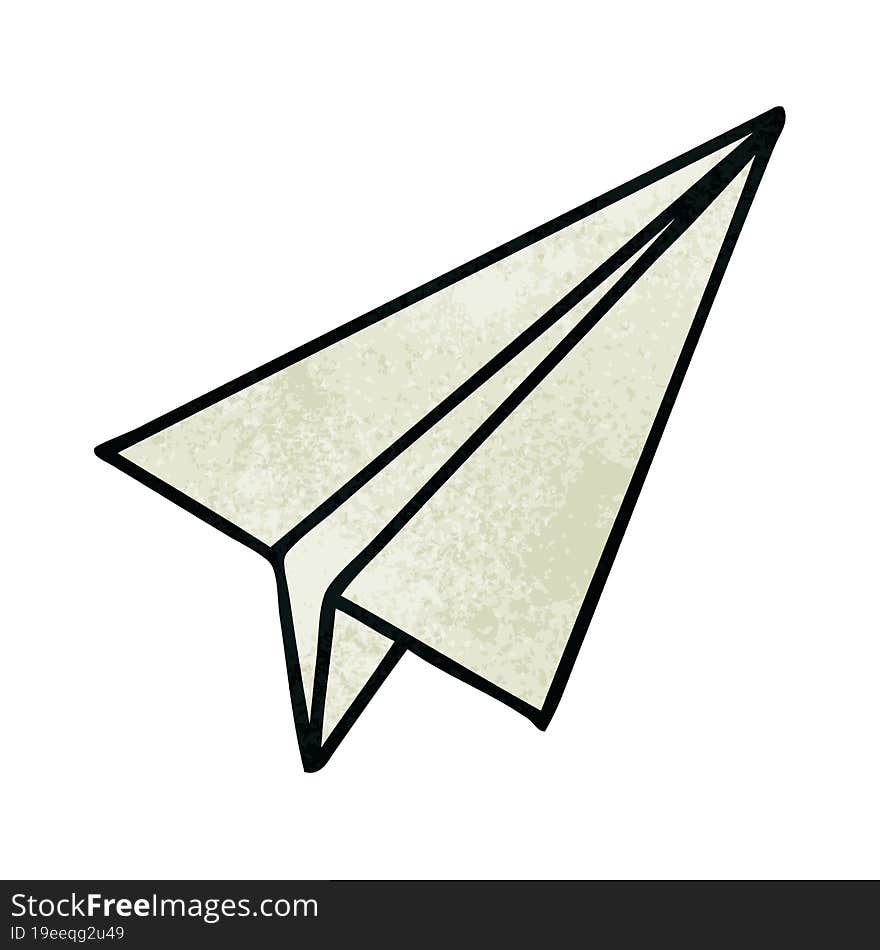 Retro Grunge Texture Cartoon Paper Plane