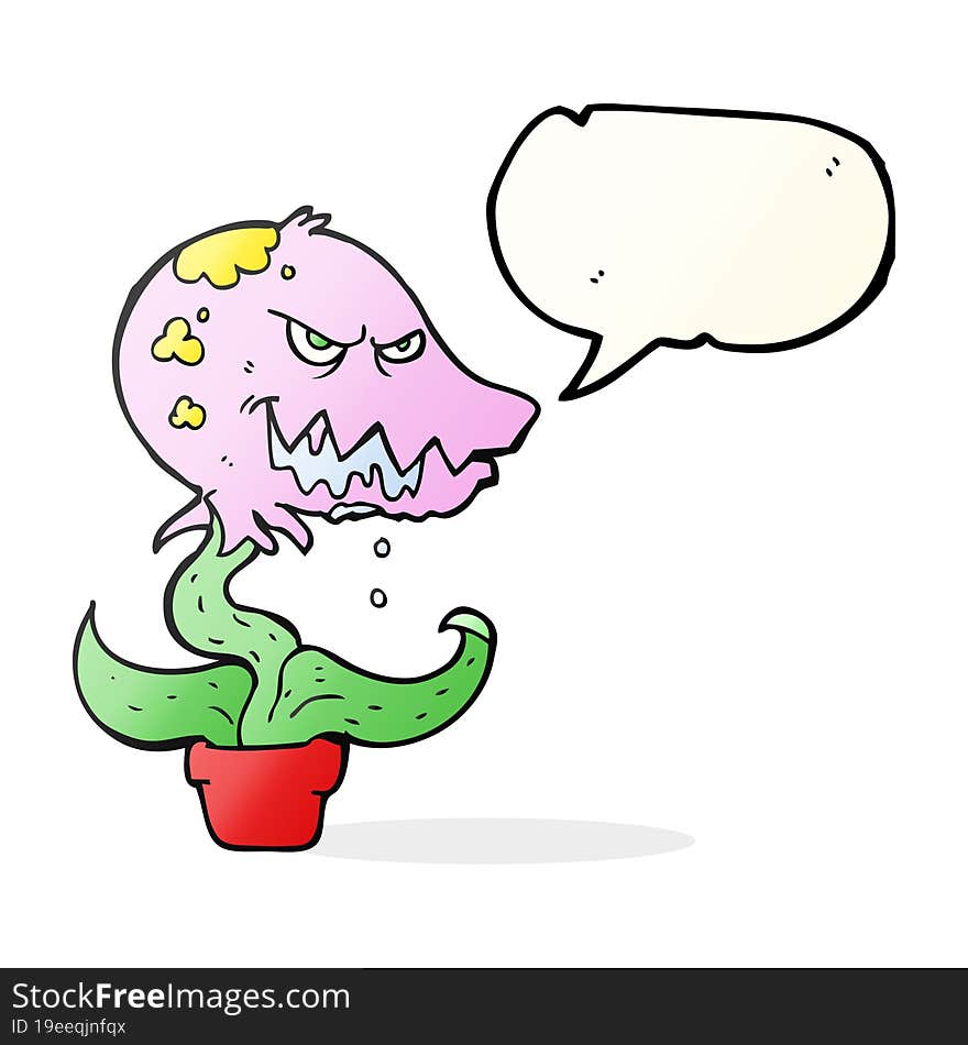 speech bubble cartoon monster plant