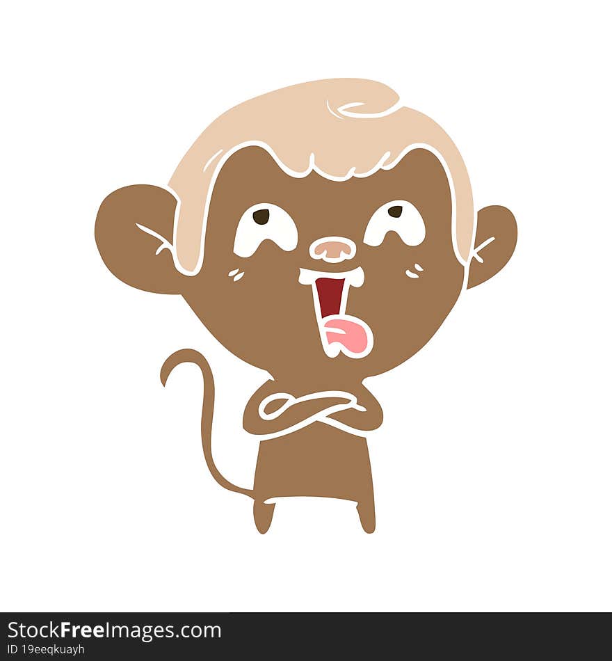 crazy flat color style cartoon monkey