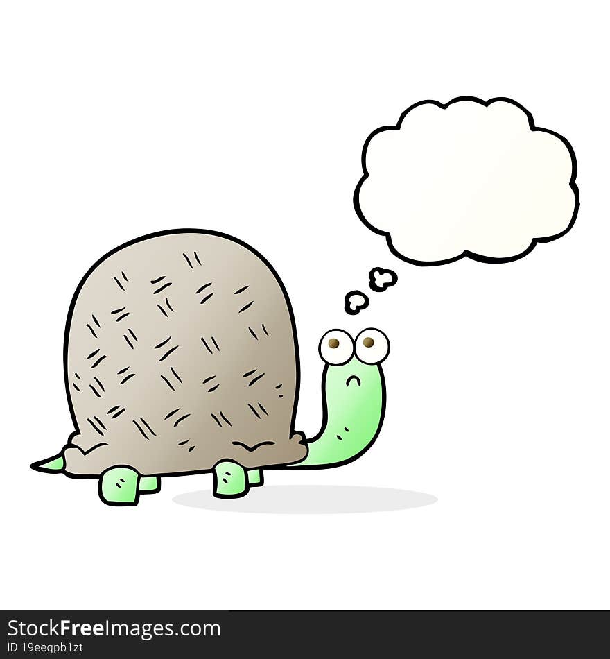 Thought Bubble Cartoon Sad Turtle