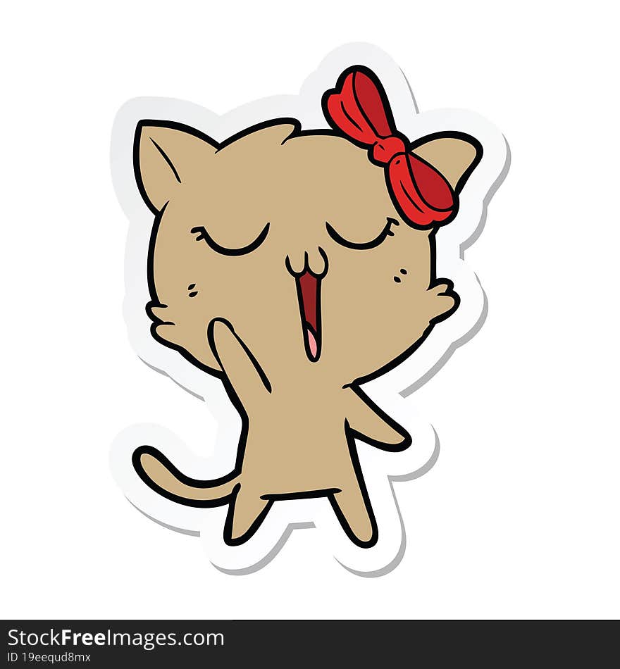 Sticker Of A Cartoon Cat