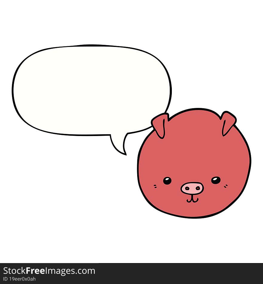 cartoon pig and speech bubble