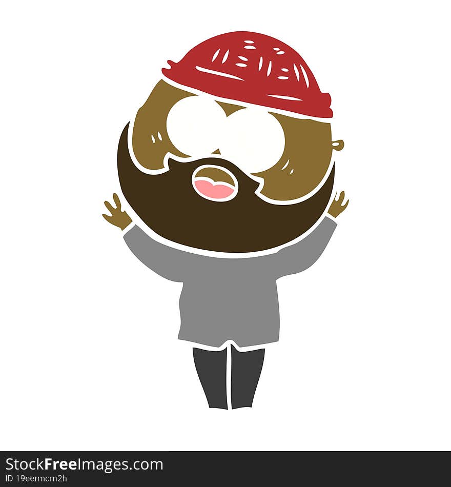 flat color style cartoon bearded man