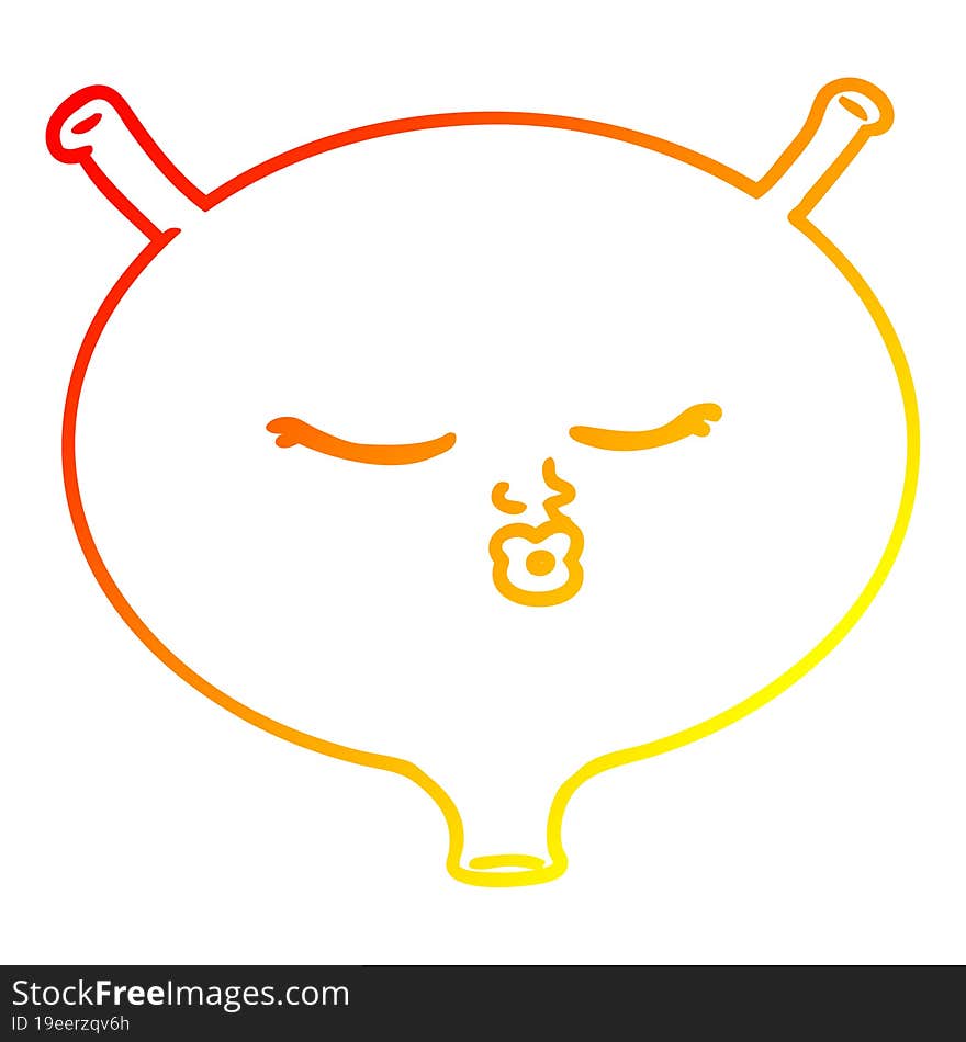 Warm Gradient Line Drawing Cartoon Bladder