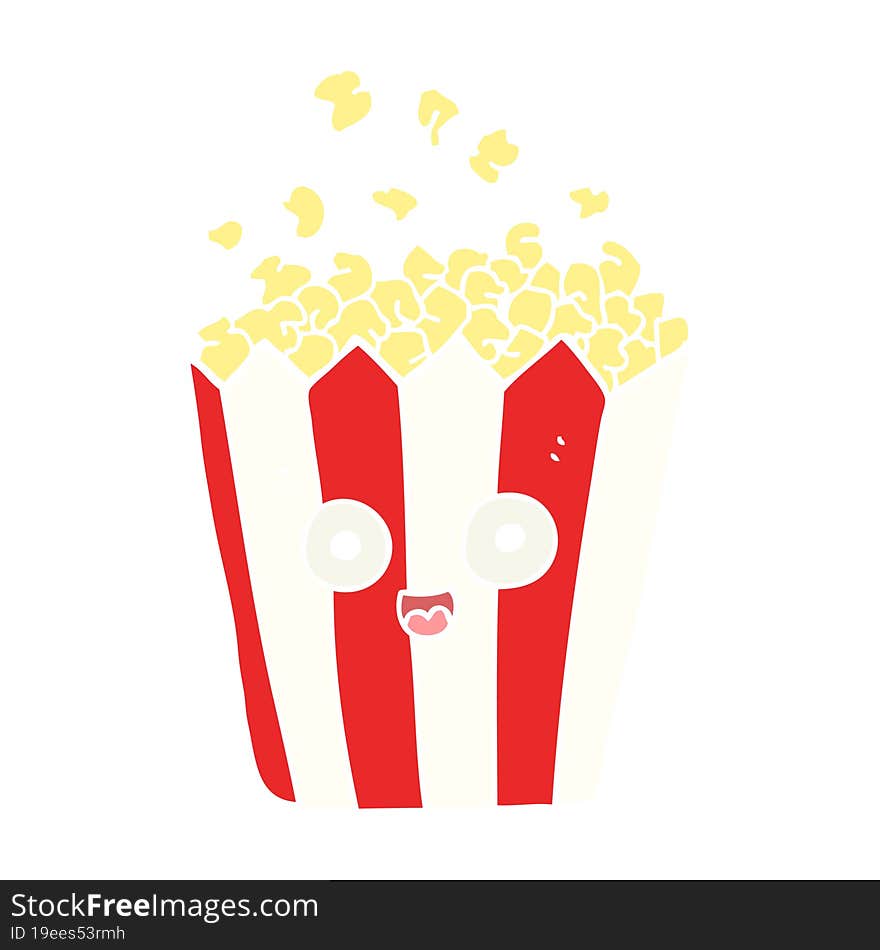 flat color style cartoon popcorn