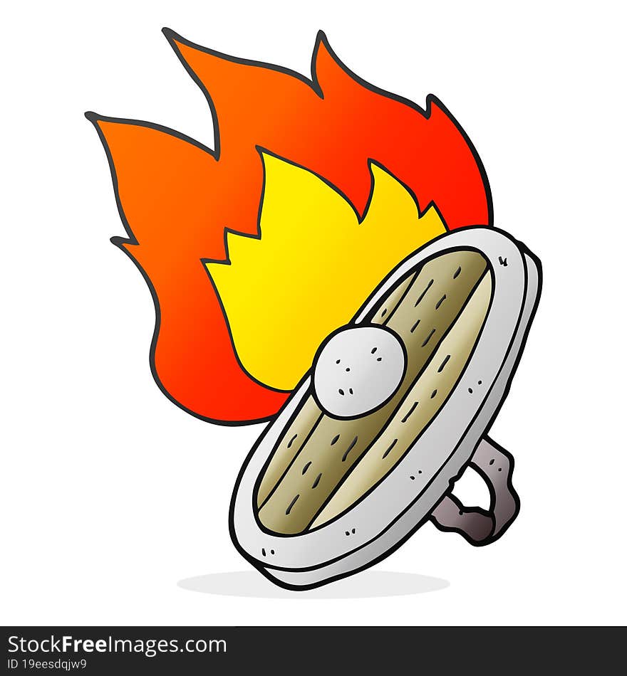 cartoon shield burning