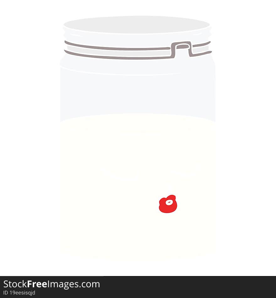 flat color style cartoon glass jar