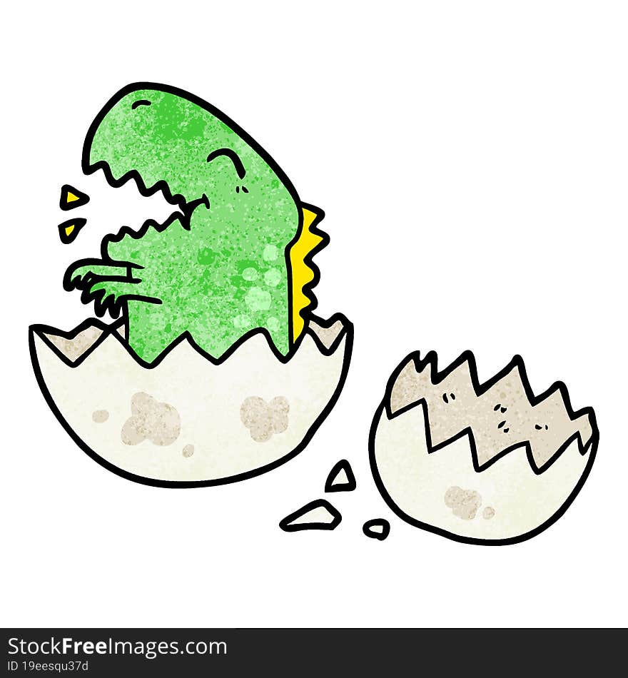 cartoon dinosaur hatching from egg. cartoon dinosaur hatching from egg