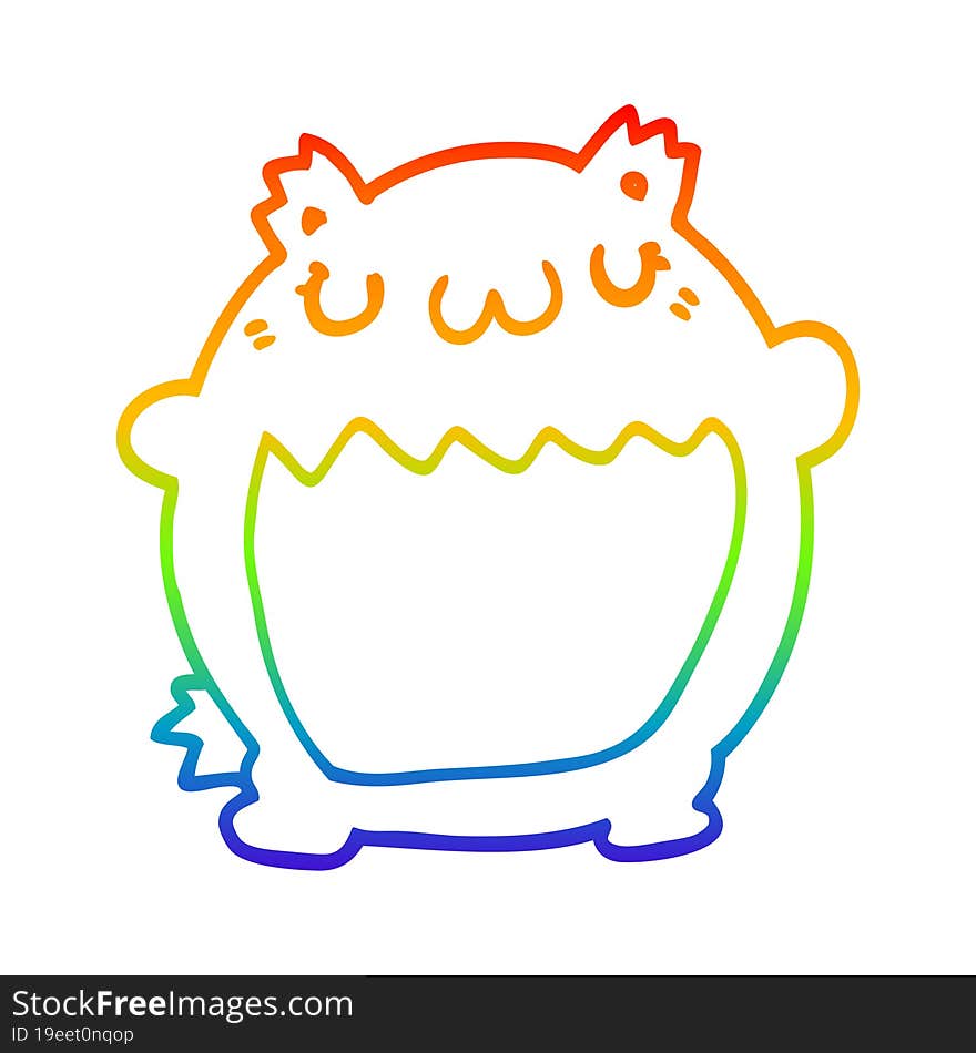 rainbow gradient line drawing cartoon bear