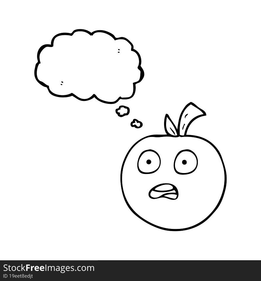 freehand drawn thought bubble cartoon tomato