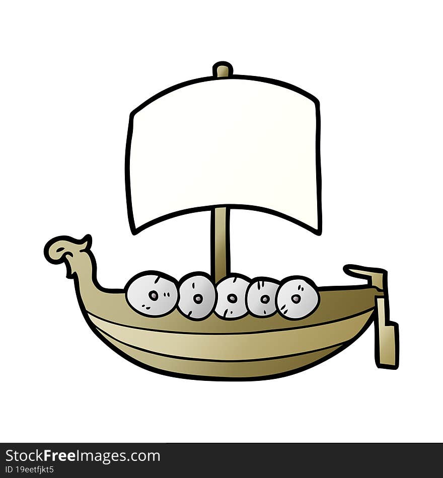 cartoon viking boat. cartoon viking boat