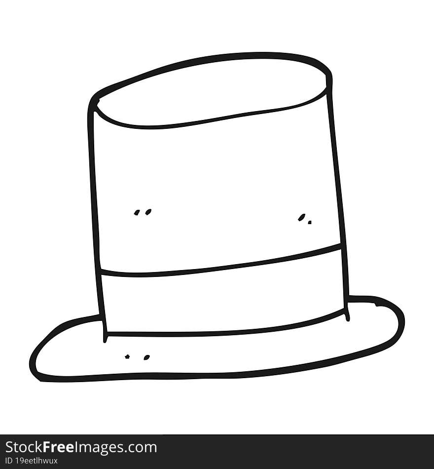 black and white cartoon top hat