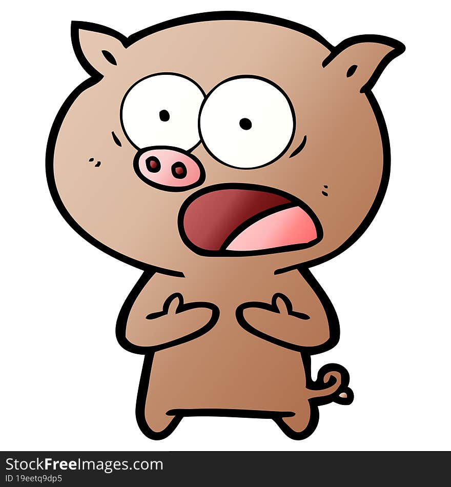 cartoon pig shouting. cartoon pig shouting