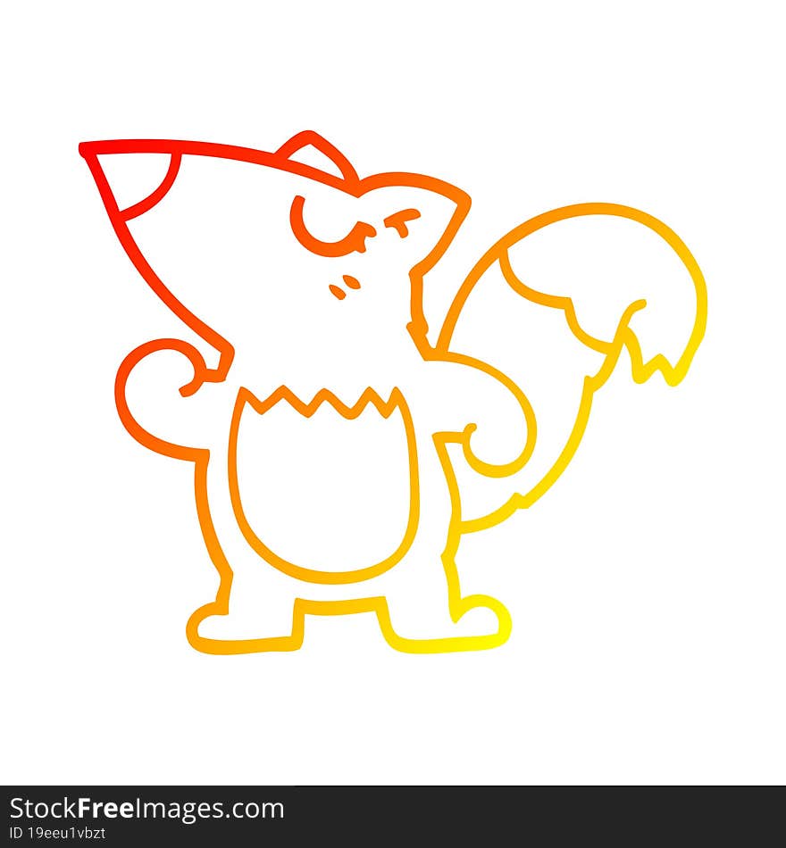 warm gradient line drawing cartoon squirrel