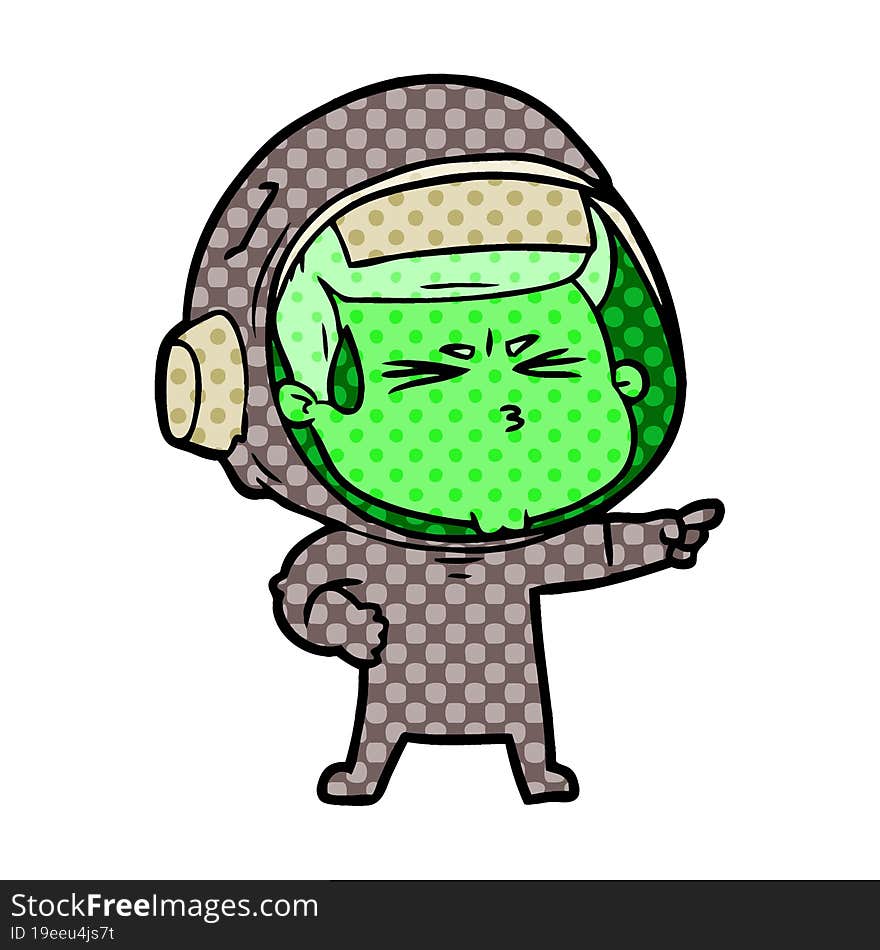 cartoon stressed astronaut. cartoon stressed astronaut