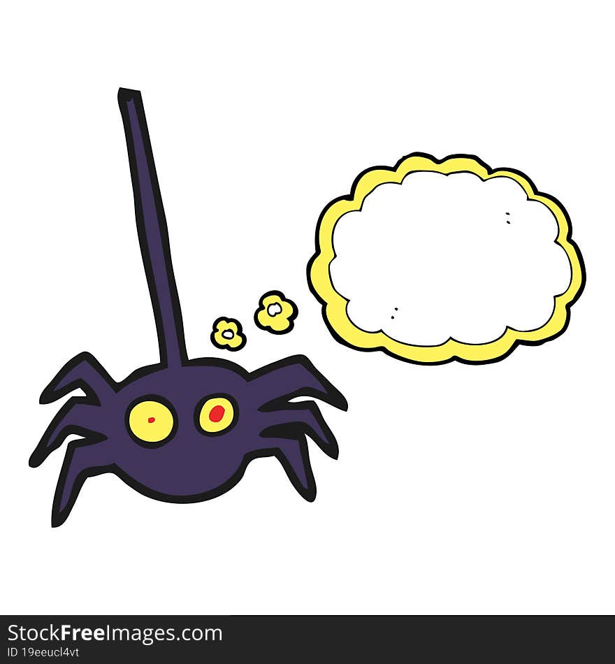 thought bubble cartoon halloween spider