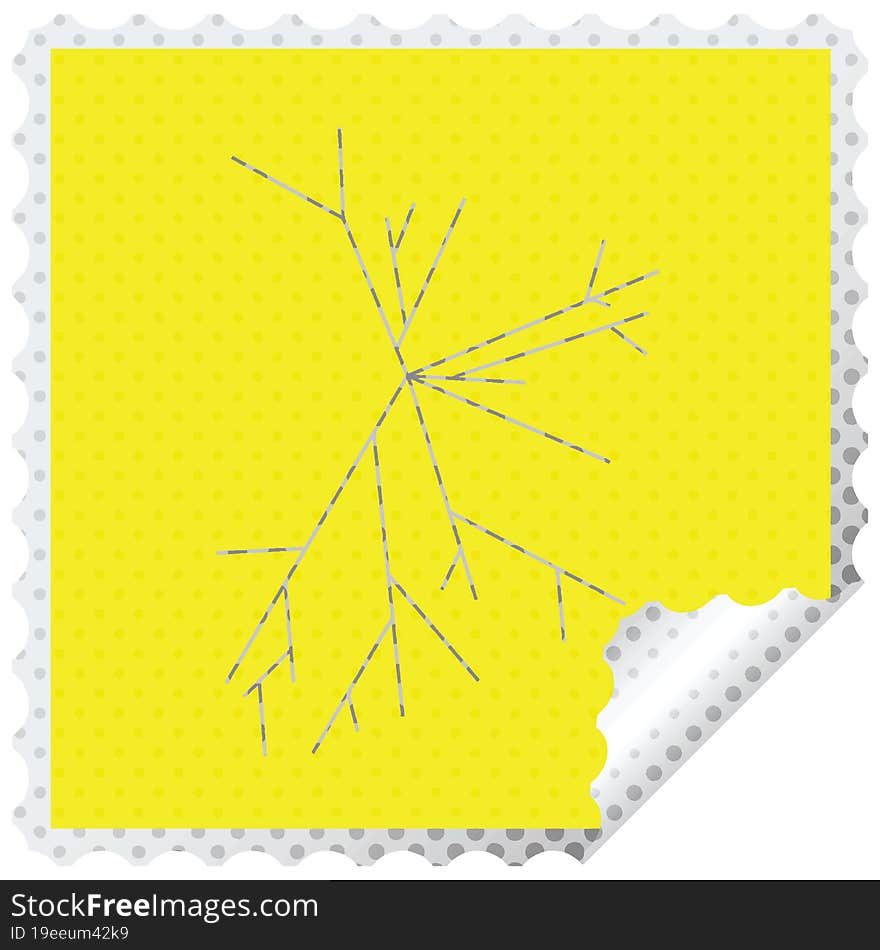 cracked screen graphic vector illustration square sticker stamp