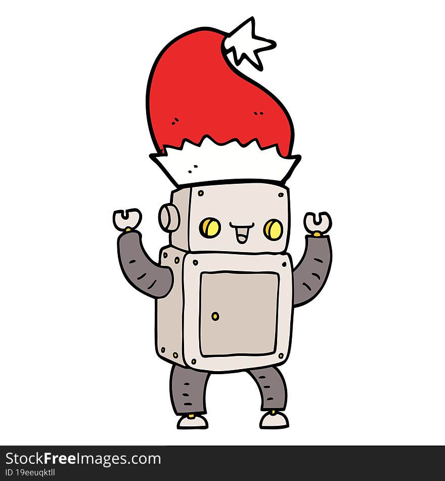 cartoon christmas robot