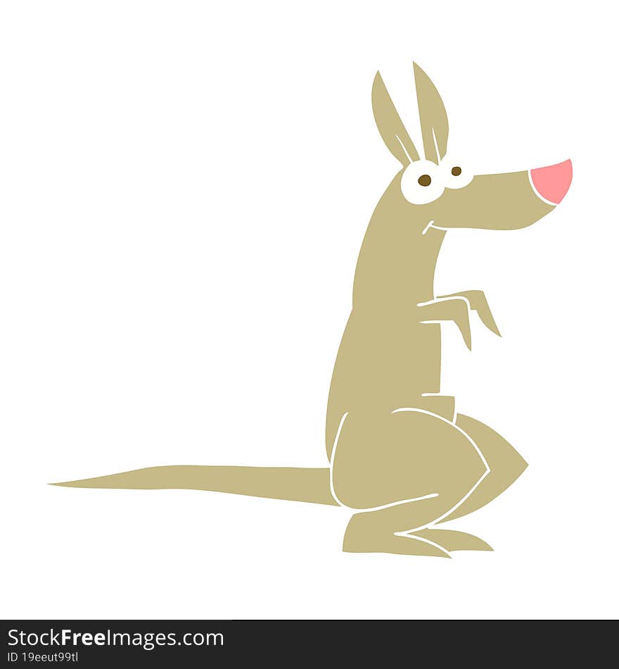 flat color illustration of a cartoon kangaroo