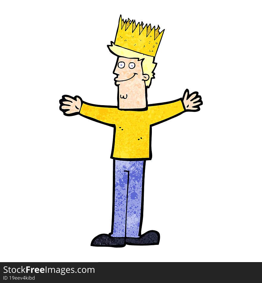 cartoon man wearing crown