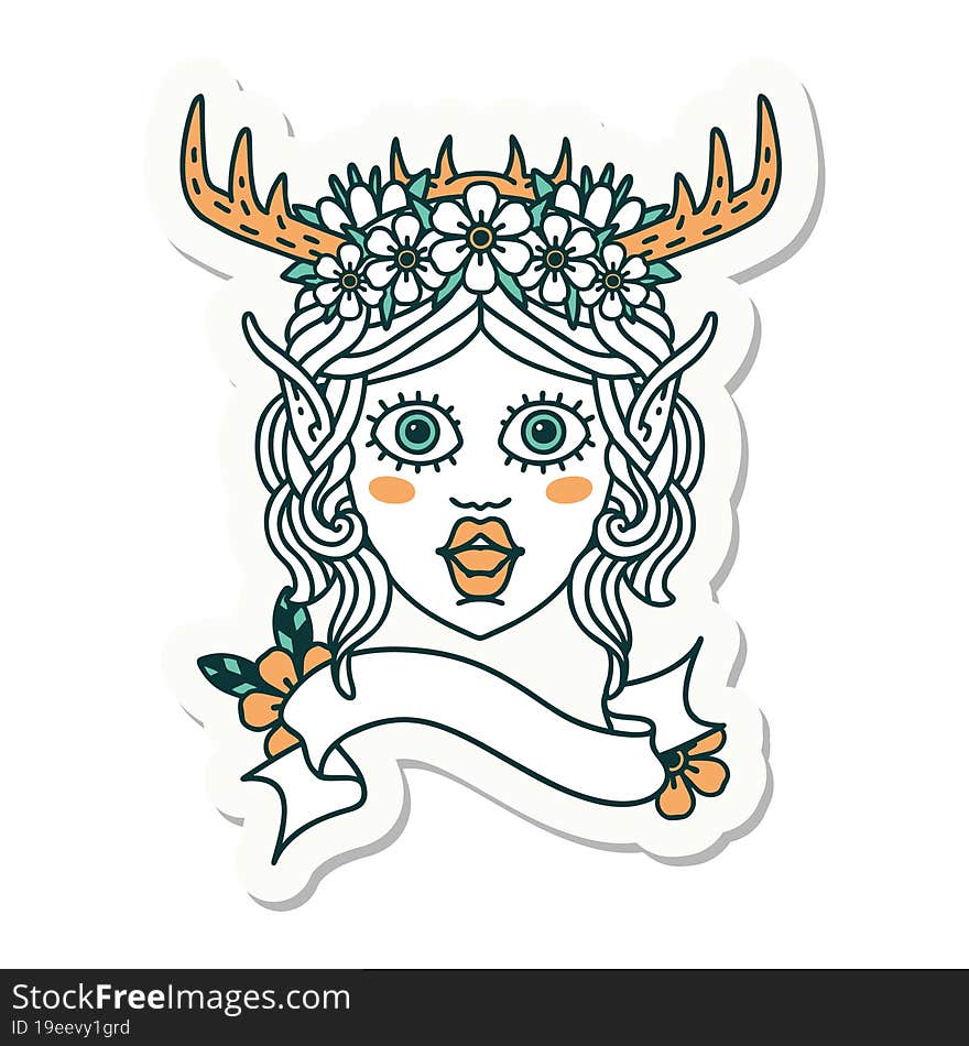 Elf Druid Character Face Sticker