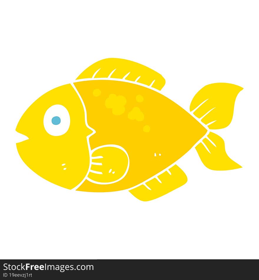 flat color illustration of a cartoon fish