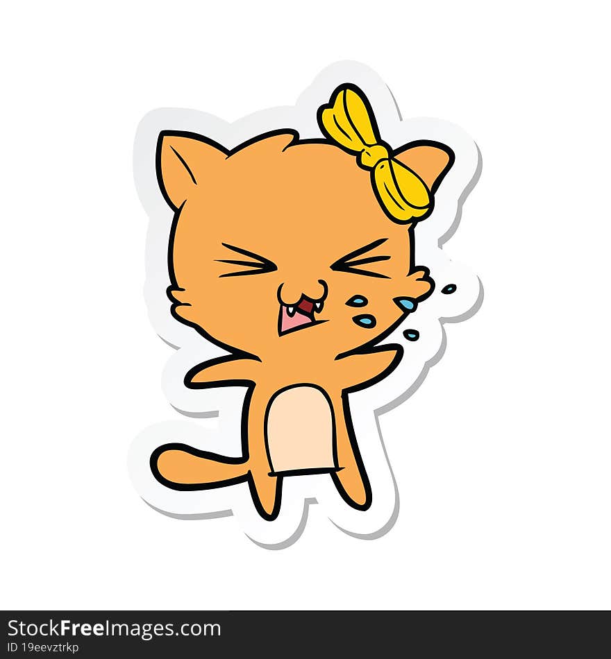 sticker of a cartoon cat