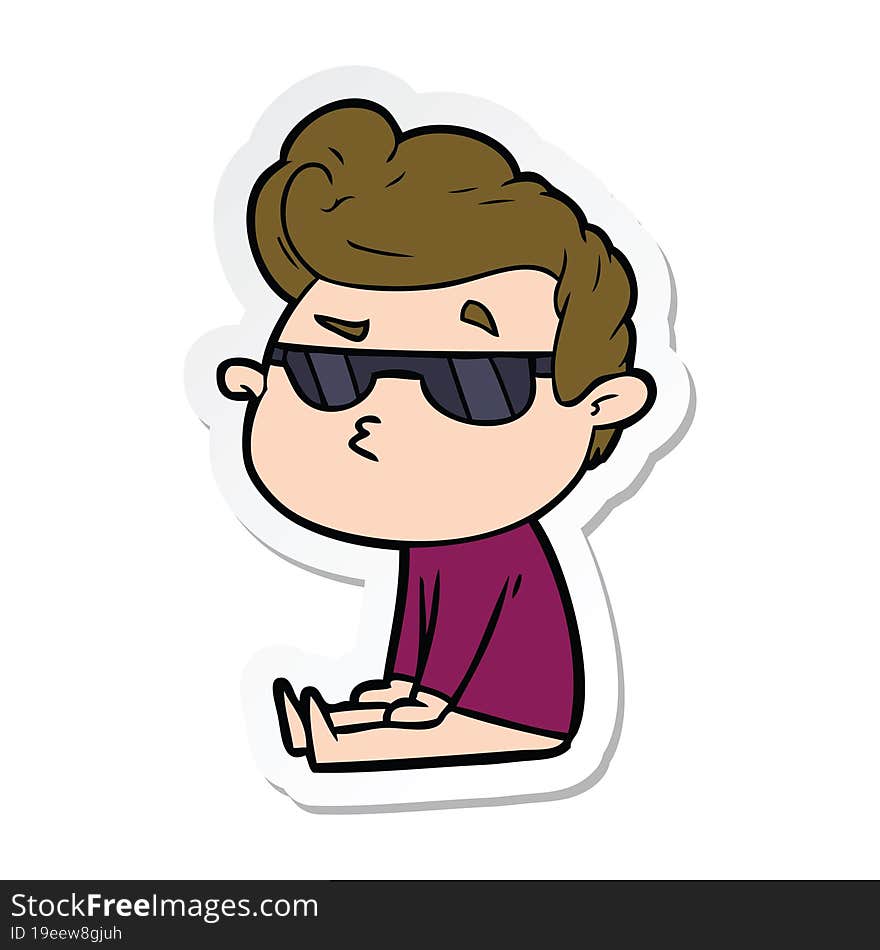 sticker of a cartoon cool guy