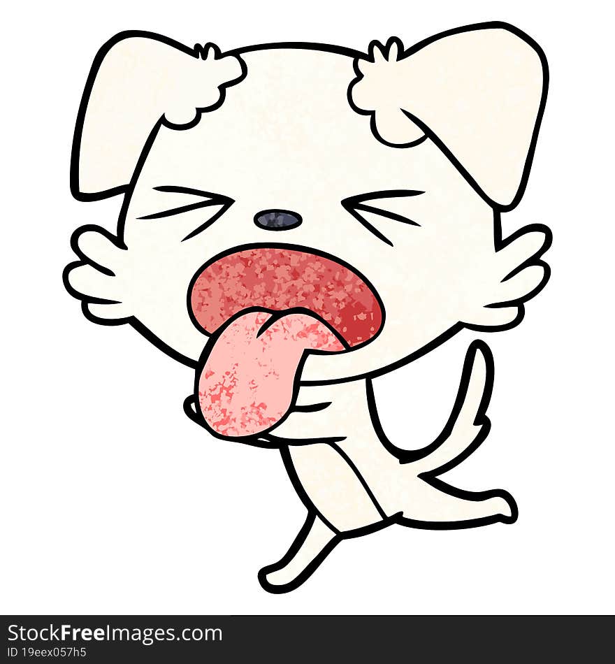 cartoon panting dog. cartoon panting dog