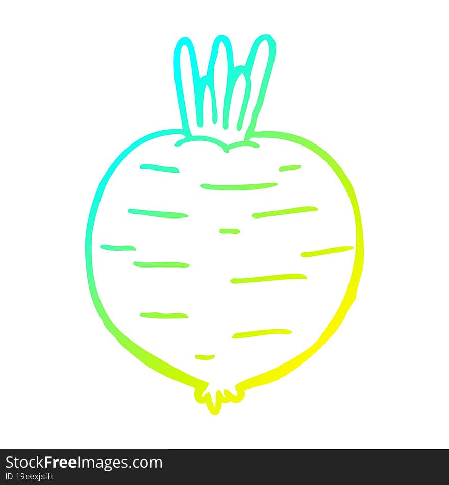 cold gradient line drawing of a cartoon vegetable