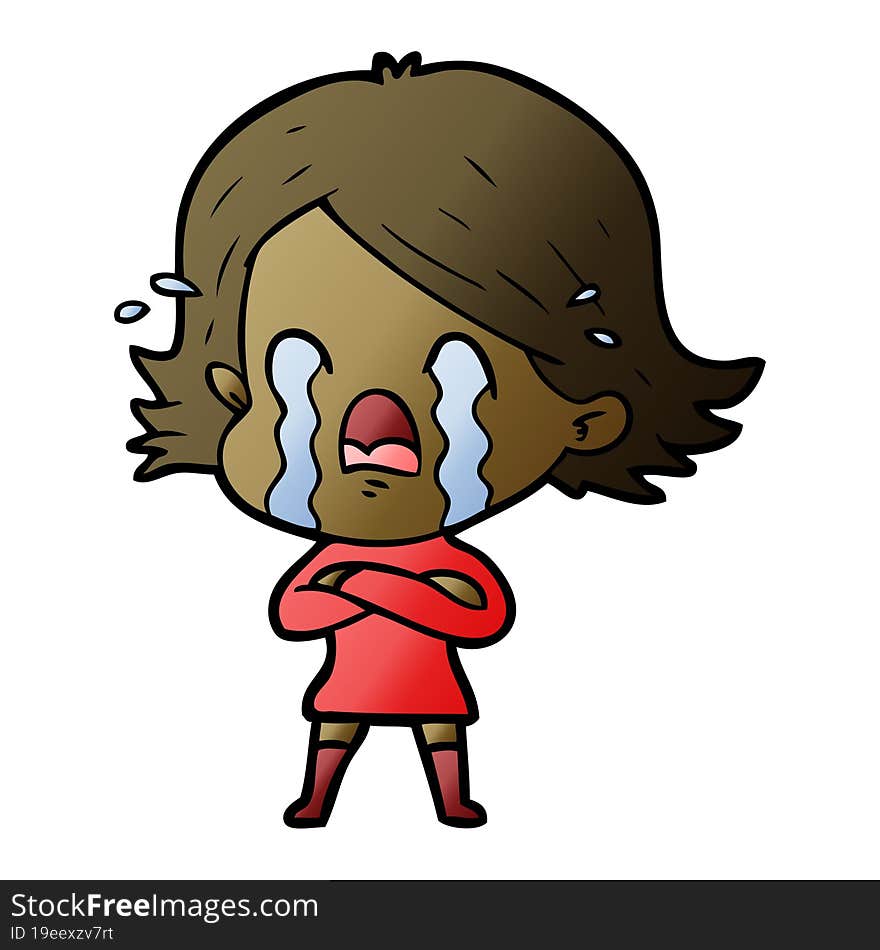 cartoon woman crying. cartoon woman crying