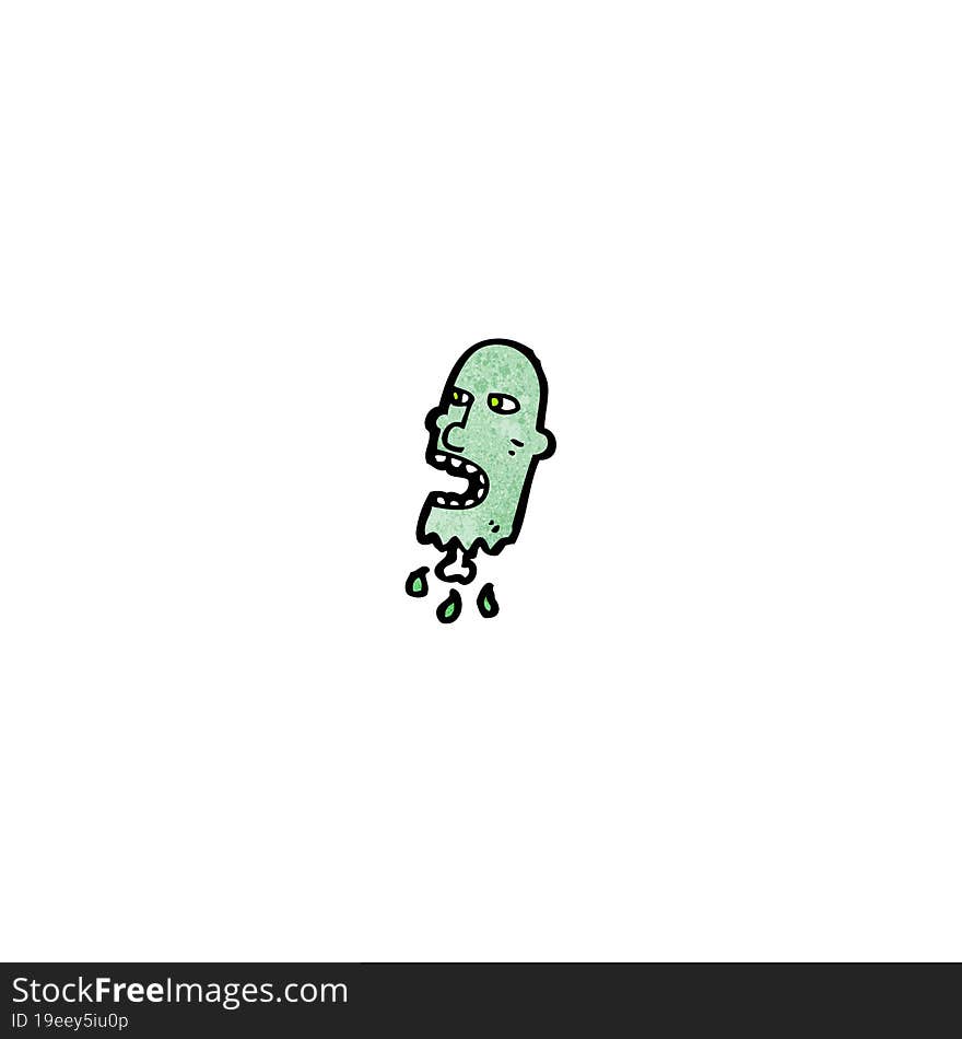 gross severed zombie head cartoon