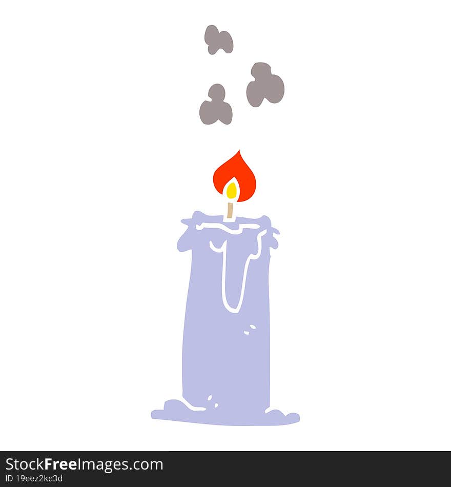 cartoon doodle lit candle