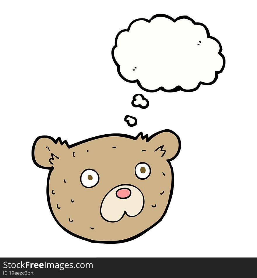 cartoon teddy bear with thought bubble