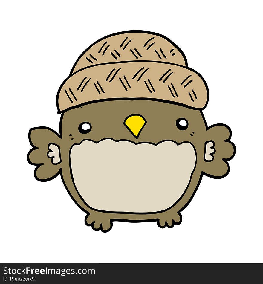 cute cartoon owl in hat