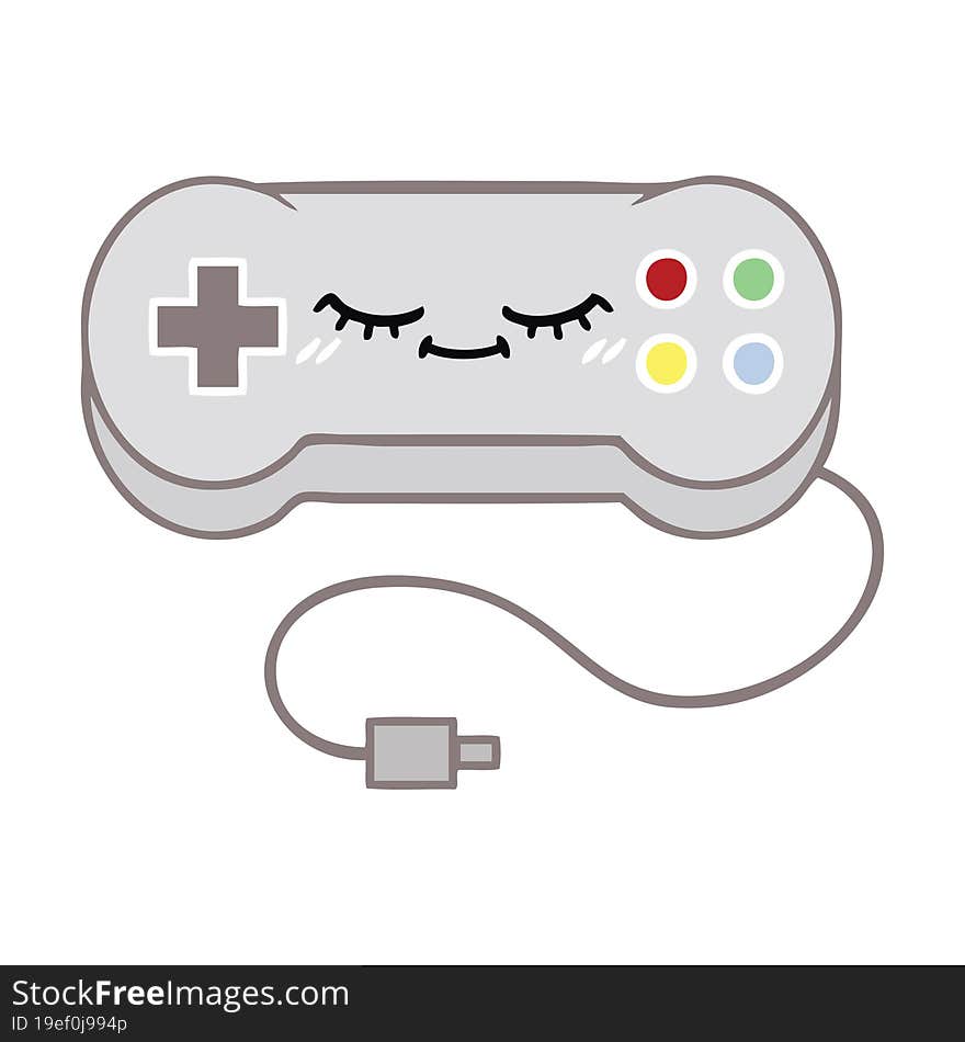 Flat Color Retro Cartoon Game Controller