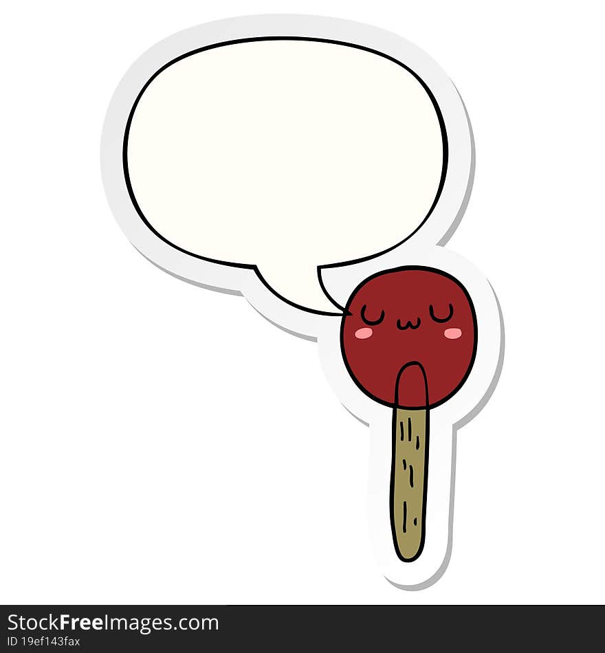 cartoon lollipop and speech bubble sticker