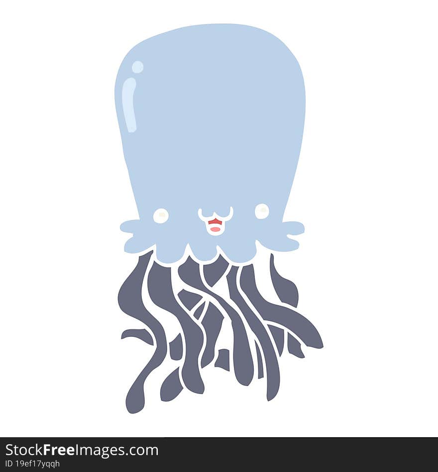 Flat Color Style Cartoon Octopus