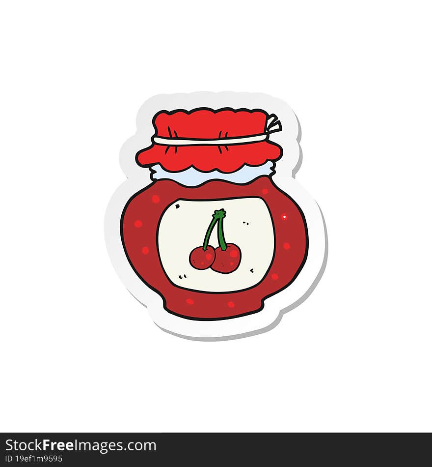 sticker of a cartoon cherry jam