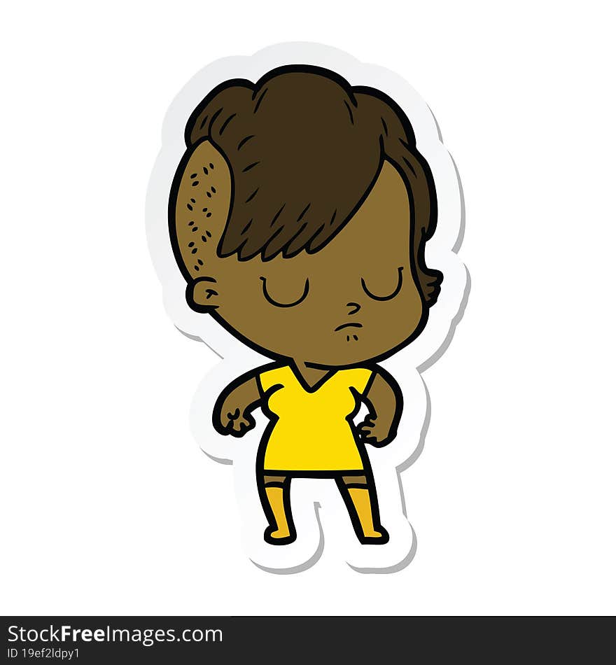 sticker of a cartoon woman