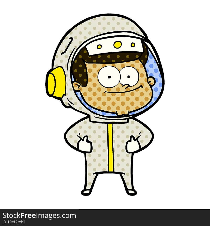 happy astronaut cartoon. happy astronaut cartoon