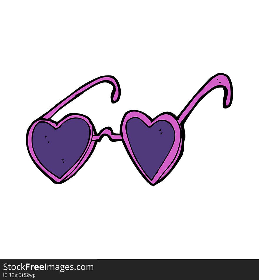 cartoon heart sunglasses