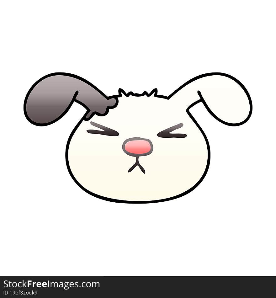 Quirky Gradient Shaded Cartoon Dog Face