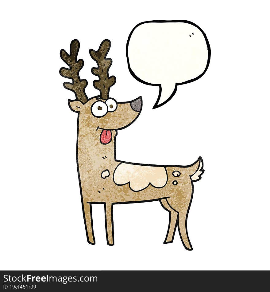 speech bubble textured cartoon reindeer