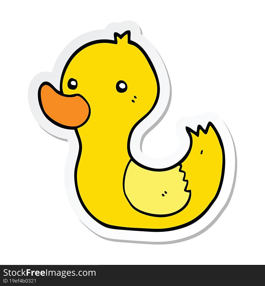 sticker of a cartoon duck